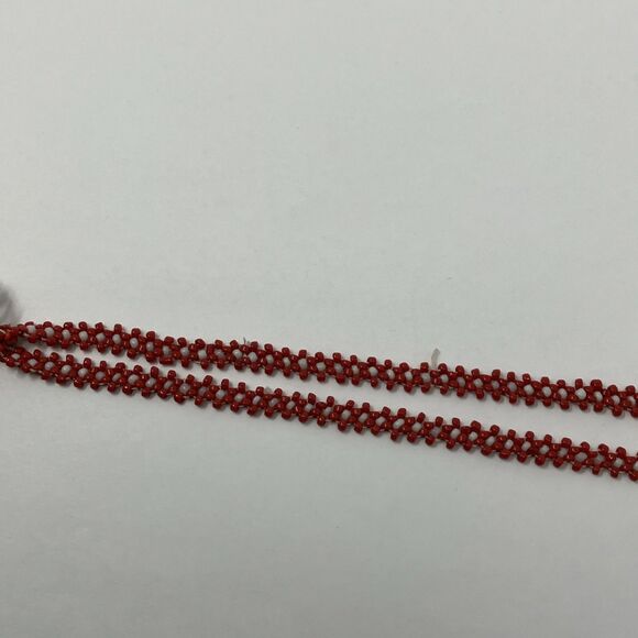 Vintage Native American Indian Seed Bead Bracelet Kachina Chief Doll Red Orange - Picture 4 of 7